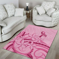 Aotearoa Maori Area Rug Pink Fern Ribbons - Polynesian Pride