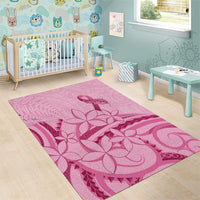 Aotearoa Maori Area Rug Pink Fern Ribbons - Polynesian Pride