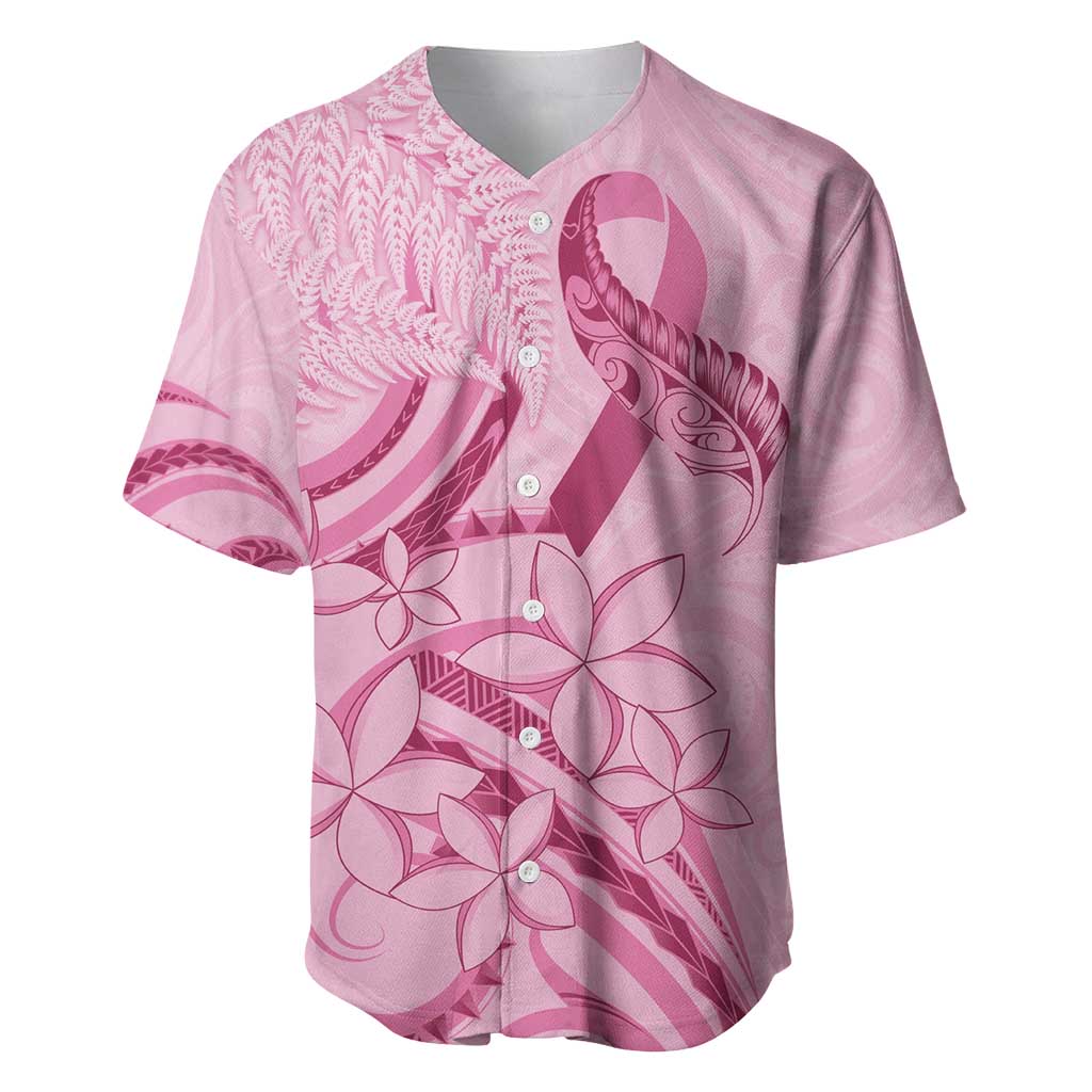 Aotearoa Maori Baseball Jersey Pink Fern Ribbons - Polynesian Pride