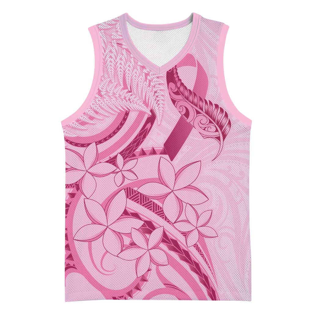 Aotearoa Maori Basketball Jersey Pink Fern Ribbons - Polynesian Pride