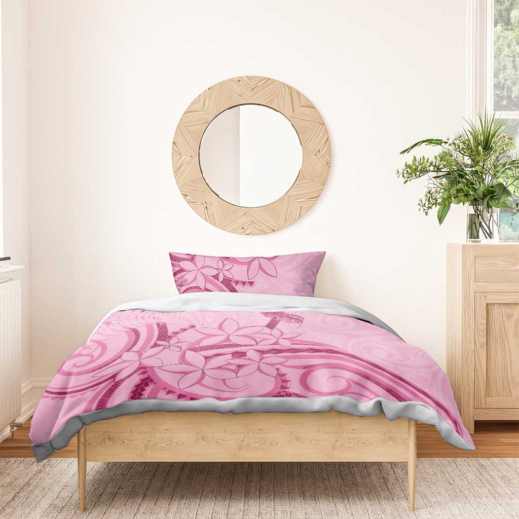 Aotearoa Maori Bedding Set Pink Fern Ribbons - Polynesian Pride