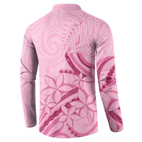 Aotearoa Maori Button Sweatshirt Pink Fern Ribbons - Polynesian Pride