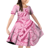 Aotearoa Maori Family Matching Off Shoulder Short Dress and Hawaiian Shirt Pink Fern Ribbons - Polynesian Pride