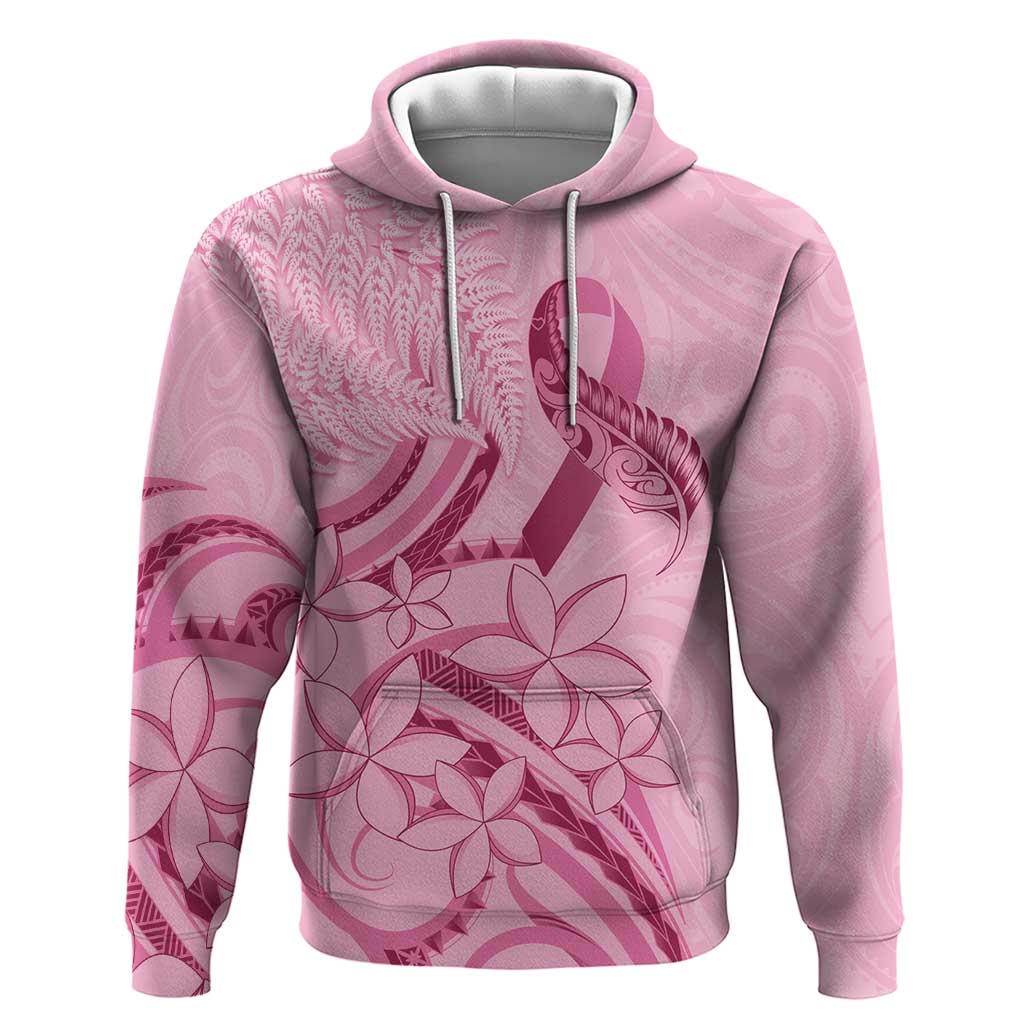 Aotearoa Maori Hoodie Pink Fern Ribbons - Polynesian Pride