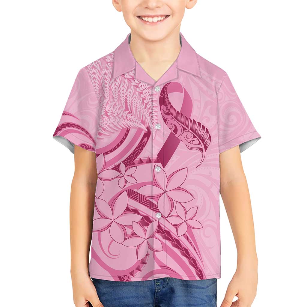Aotearoa Maori Kid Hawaiian Shirt Pink Fern Ribbons - Polynesian Pride