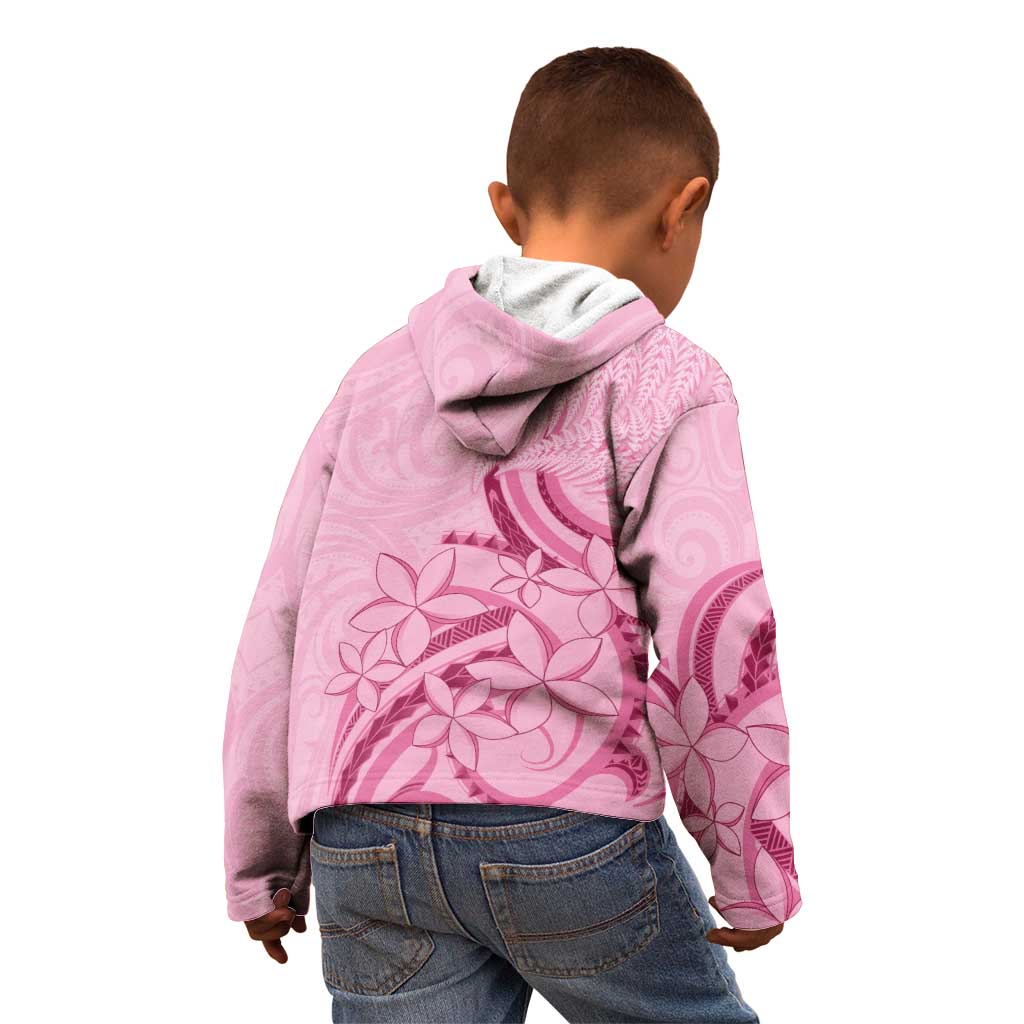 Aotearoa Maori Kid Hoodie Pink Fern Ribbons - Polynesian Pride