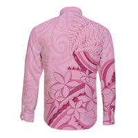 Aotearoa Maori Long Sleeve Button Shirt Pink Fern Ribbons LT7 - Polynesian Pride