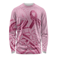 Aotearoa Maori Long Sleeve Shirt Pink Fern Ribbons LT7 Unisex Pink - Polynesian Pride