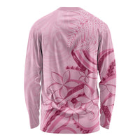 Aotearoa Maori Long Sleeve Shirt Pink Fern Ribbons LT7 - Polynesian Pride