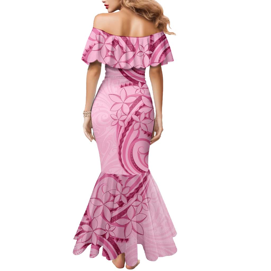 Aotearoa Maori Mermaid Dress Pink Fern Ribbons - Polynesian Pride