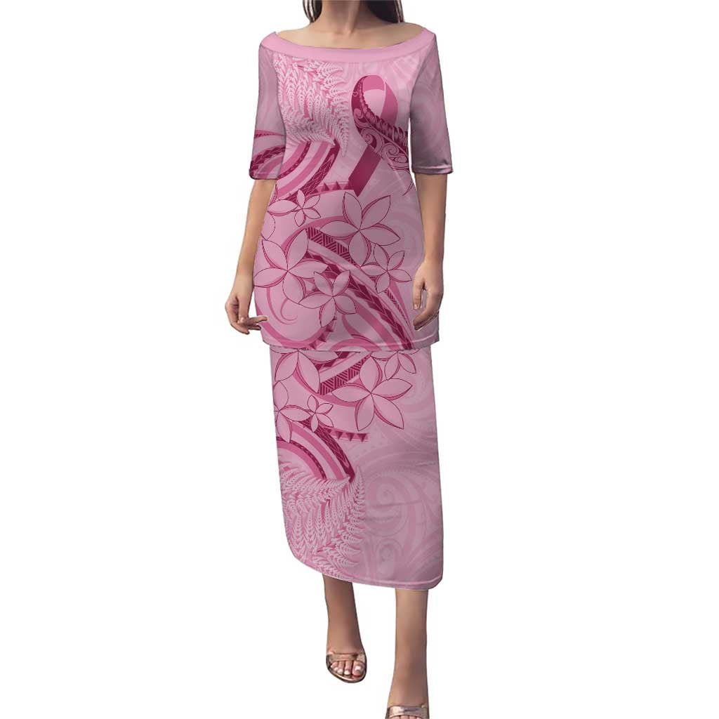 Aotearoa Maori Puletasi Pink Fern Ribbons - Polynesian Pride