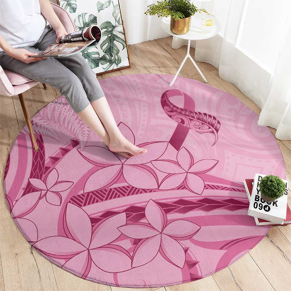 Aotearoa Maori Round Carpet Pink Fern Ribbons - Polynesian Pride