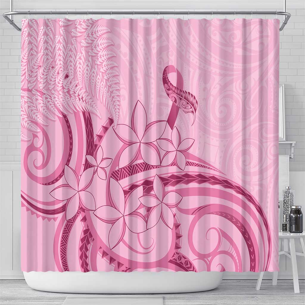 Aotearoa Maori Shower Curtain Pink Fern Ribbons - Polynesian Pride