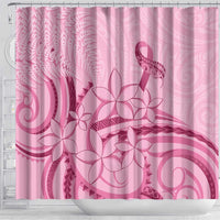 Aotearoa Maori Shower Curtain Pink Fern Ribbons - Polynesian Pride