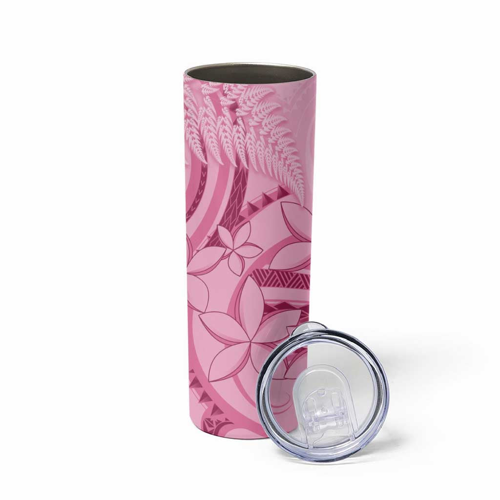 Aotearoa Maori Skinny Tumbler Pink Fern Ribbons - Polynesian Pride