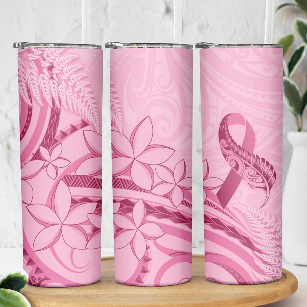 Aotearoa Maori Skinny Tumbler Pink Fern Ribbons - Polynesian Pride
