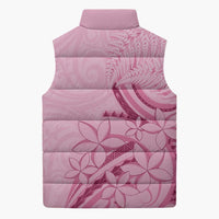 Aotearoa Maori Sleeveless Puffer Jacket Pink Fern Ribbons - Polynesian Pride
