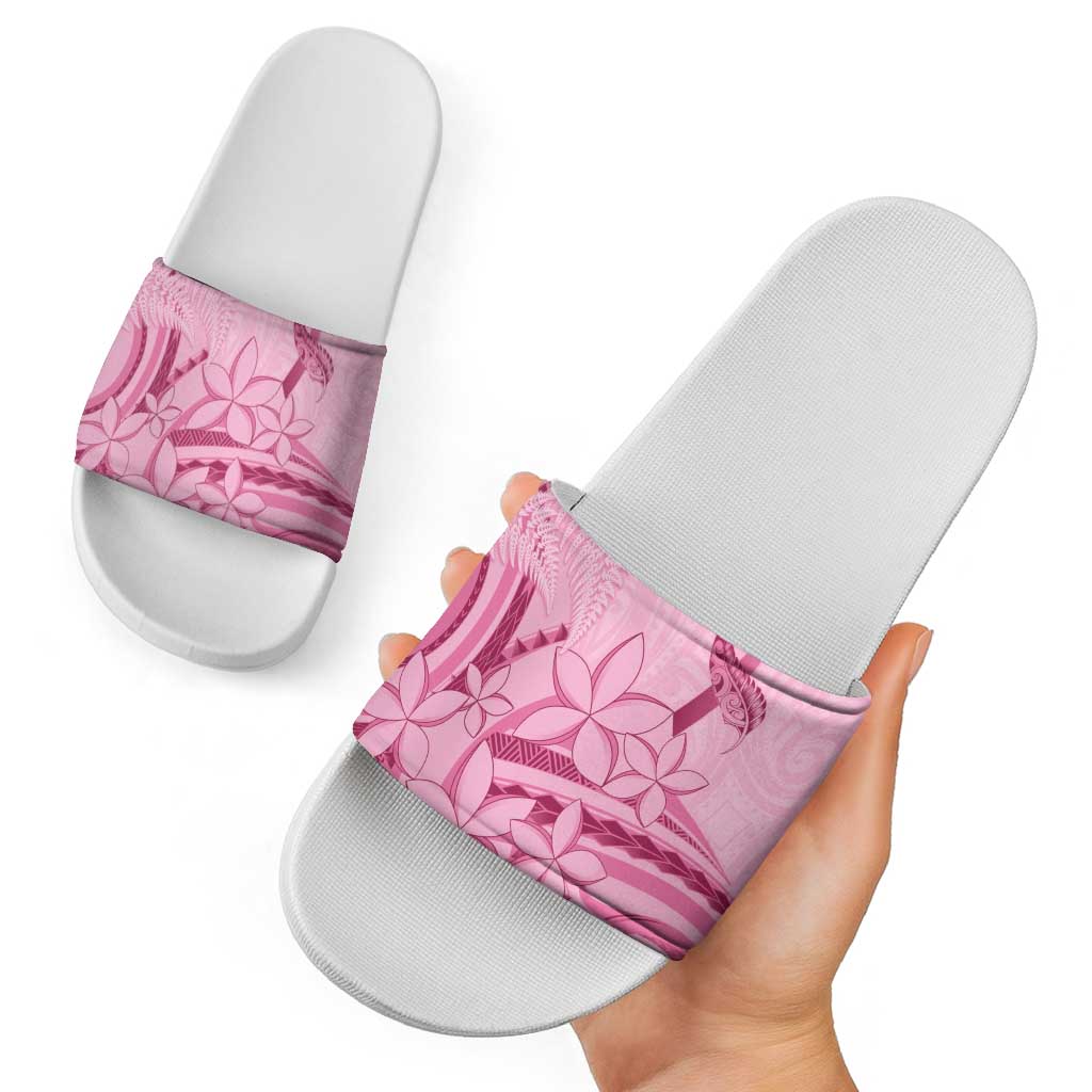 Aotearoa Maori Slide Sandals Pink Fern Ribbons - Polynesian Pride