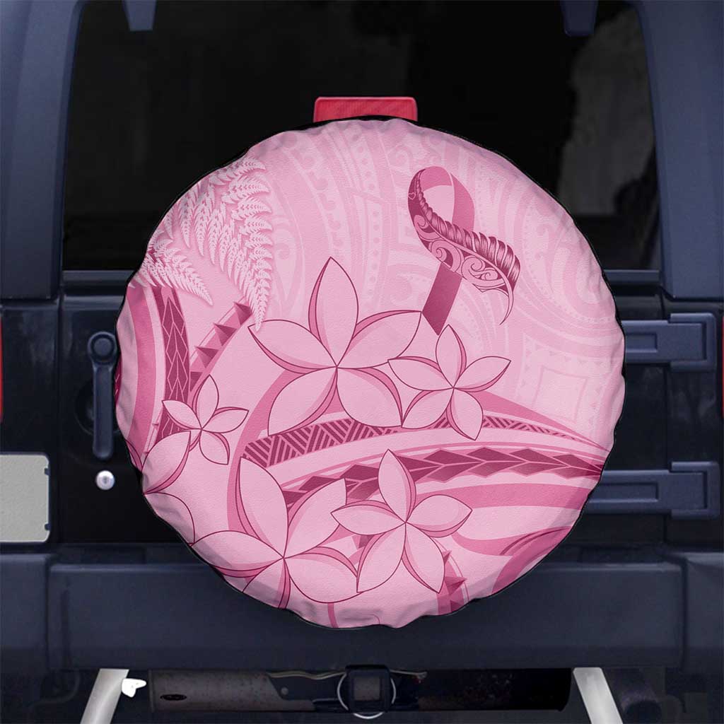 Aotearoa Maori Spare Tire Cover Pink Fern Ribbons - Polynesian Pride