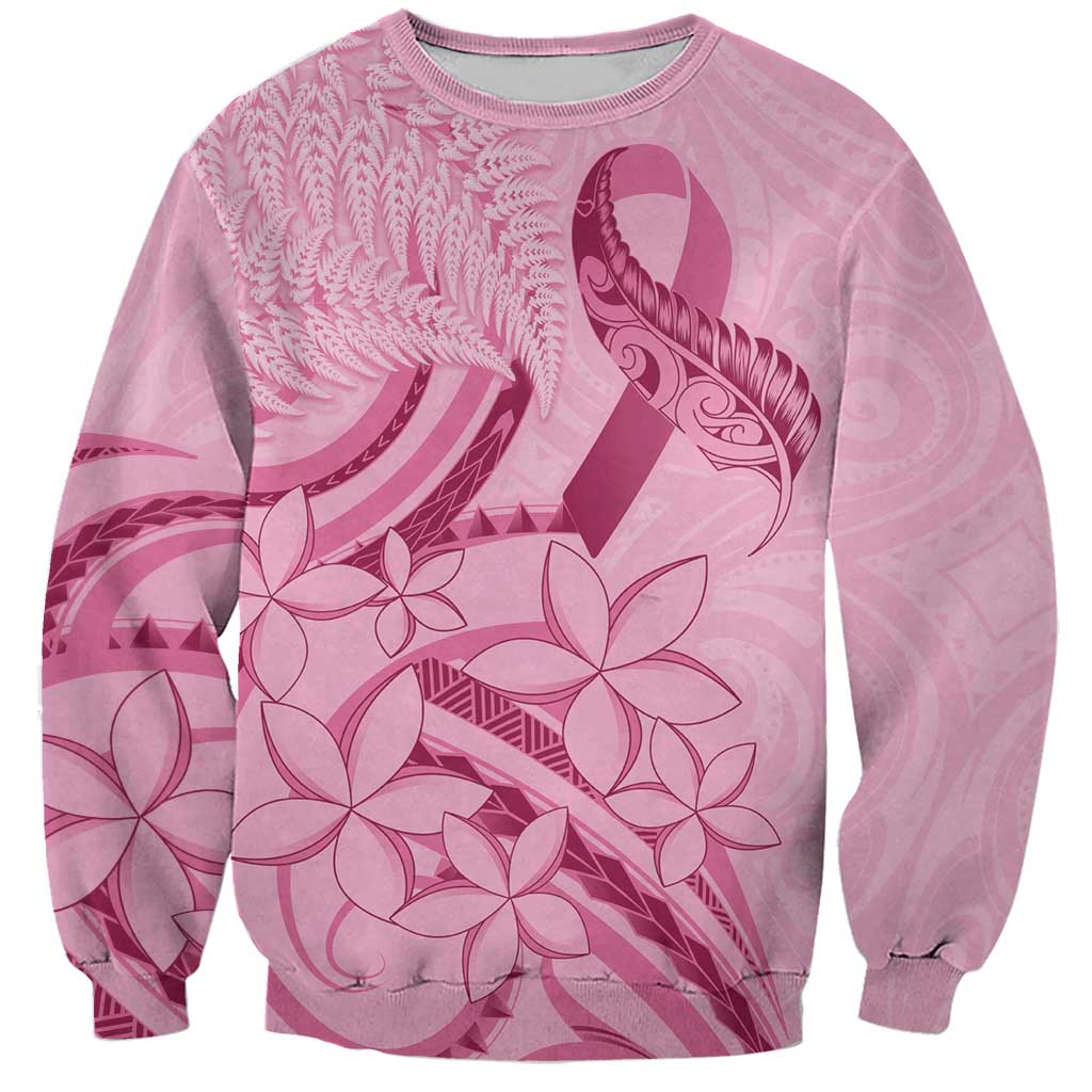 Aotearoa Maori Sweatshirt Pink Fern Ribbons - Polynesian Pride
