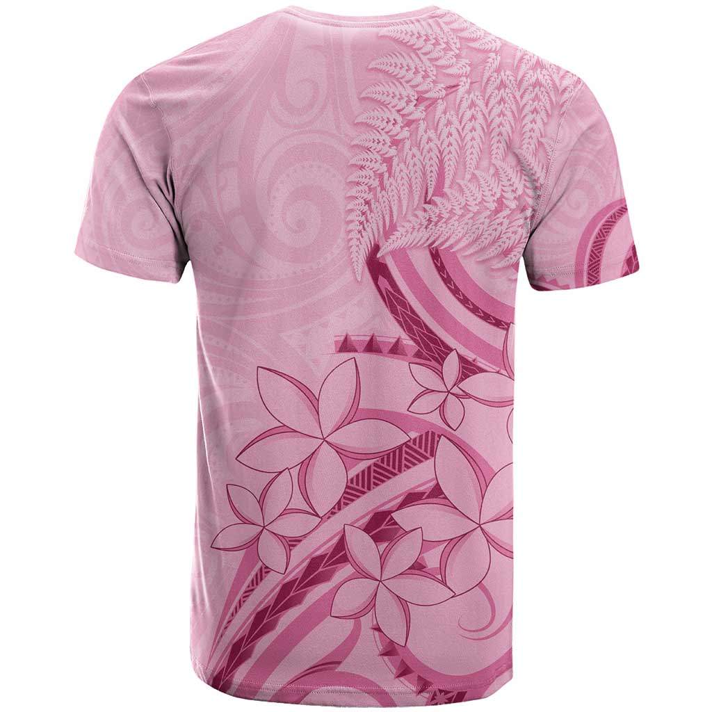 Aotearoa Maori T Shirt Pink Fern Ribbons - Polynesian Pride