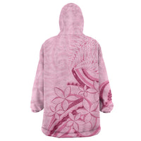 Aotearoa Maori Wearable Blanket Hoodie Pink Fern Ribbons LT7 - Polynesian Pride