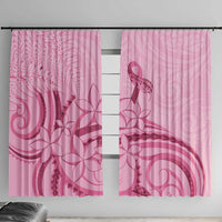 Aotearoa Maori Window Curtain Pink Fern Ribbons - Polynesian Pride