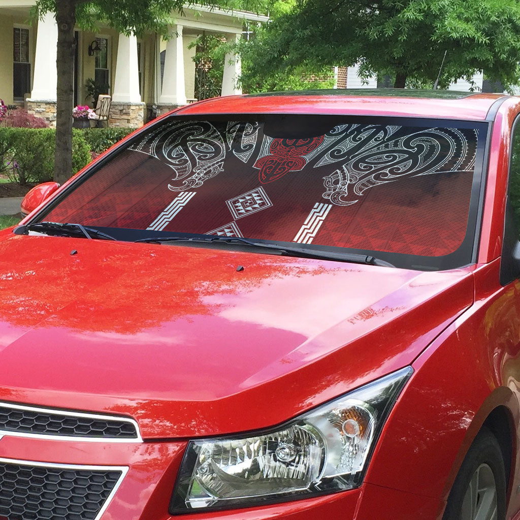 Aotearoa Maori Iwi Heritage Auto Sun Shade Ngapuhi Kokowai LT7 - Polynesian Pride