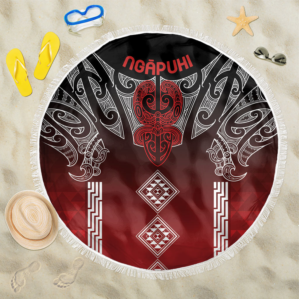 Aotearoa Maori Iwi Heritage Beach Blanket Ngapuhi Kokowai LT7 One Size 150cm Red - Polynesian Pride