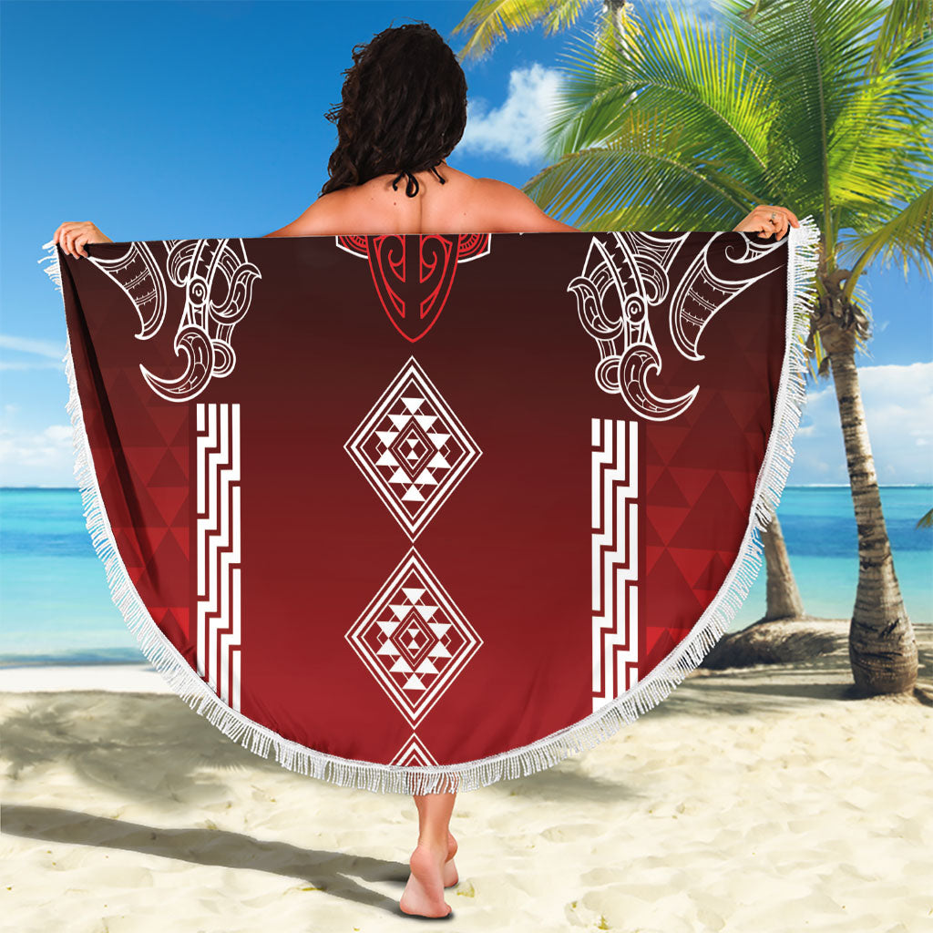 Aotearoa Maori Iwi Heritage Beach Blanket Ngapuhi Kokowai LT7 - Polynesian Pride