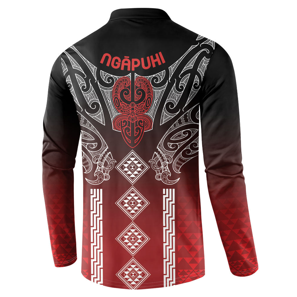 Aotearoa Maori Iwi Heritage Button Sweatshirt Ngapuhi Kokowai LT7 - Polynesian Pride