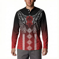 Aotearoa Maori Iwi Heritage Button Sweatshirt Ngapuhi Kokowai LT7 - Polynesian Pride
