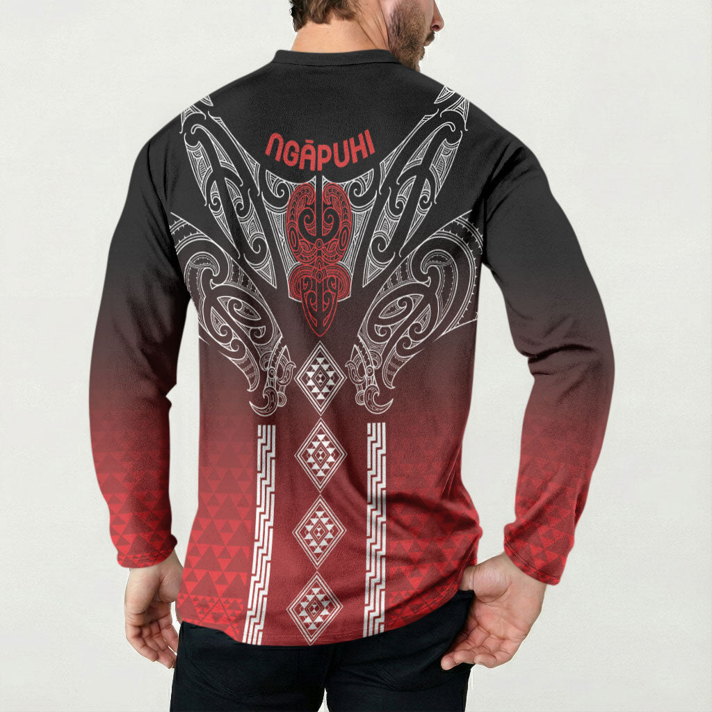 Aotearoa Maori Iwi Heritage Button Sweatshirt Ngapuhi Kokowai LT7 - Polynesian Pride