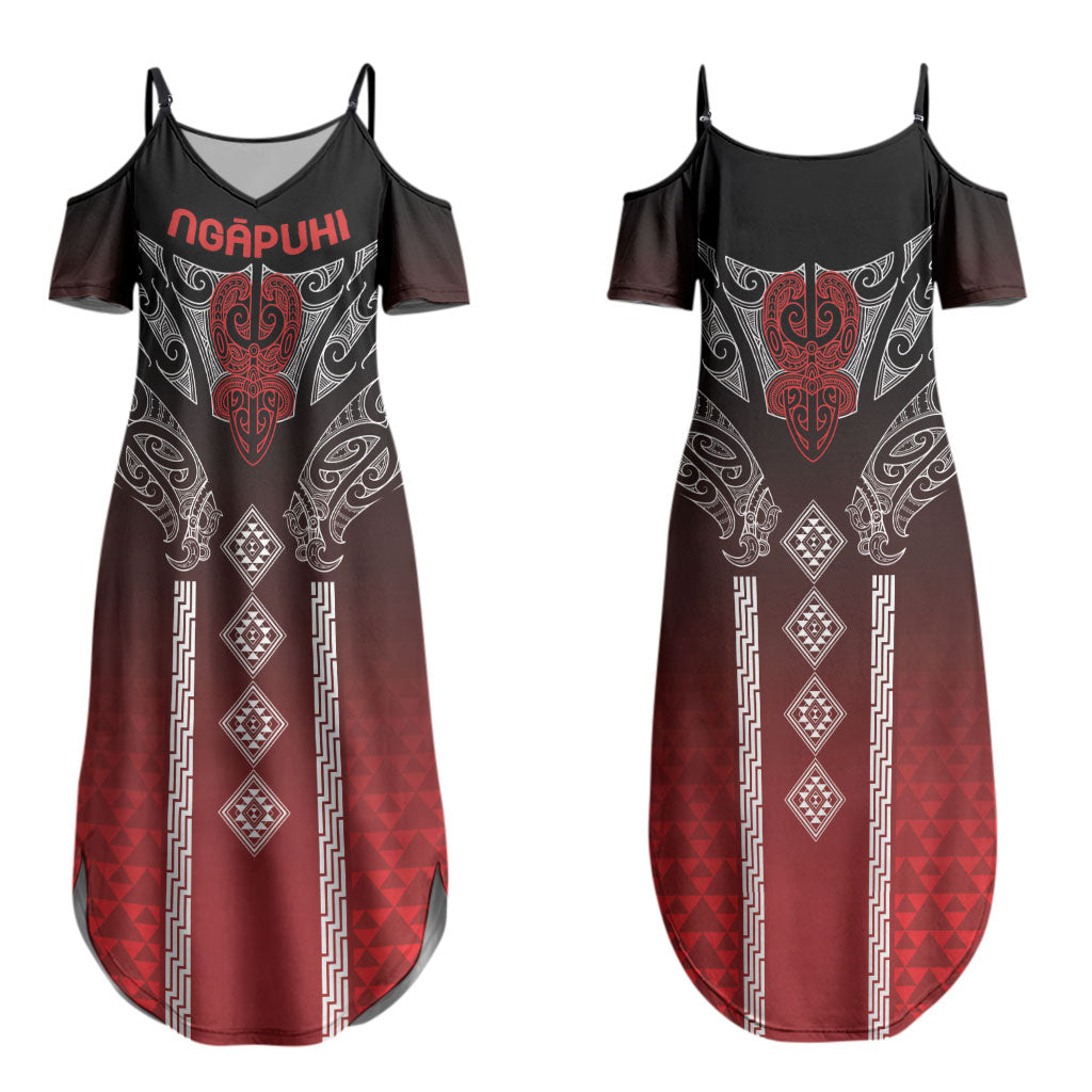 Aotearoa Maori Iwi Heritage Couples Matching Summer Maxi Dress and Hawaiian Shirt Ngapuhi Kokowai LT7 - Polynesian Pride