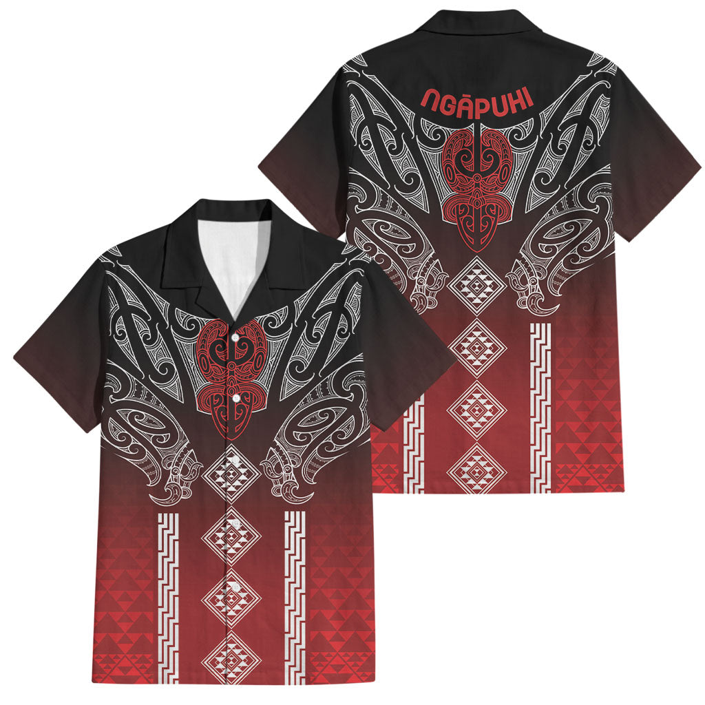 Aotearoa Maori Iwi Heritage Family Matching Mermaid Dress and Hawaiian Shirt Ngapuhi Kokowai LT7 Dad's Shirt - Short Sleeve Red - Polynesian Pride