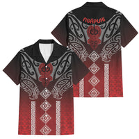 Aotearoa Maori Iwi Heritage Family Matching Mermaid Dress and Hawaiian Shirt Ngapuhi Kokowai LT7 Dad's Shirt - Short Sleeve Red - Polynesian Pride