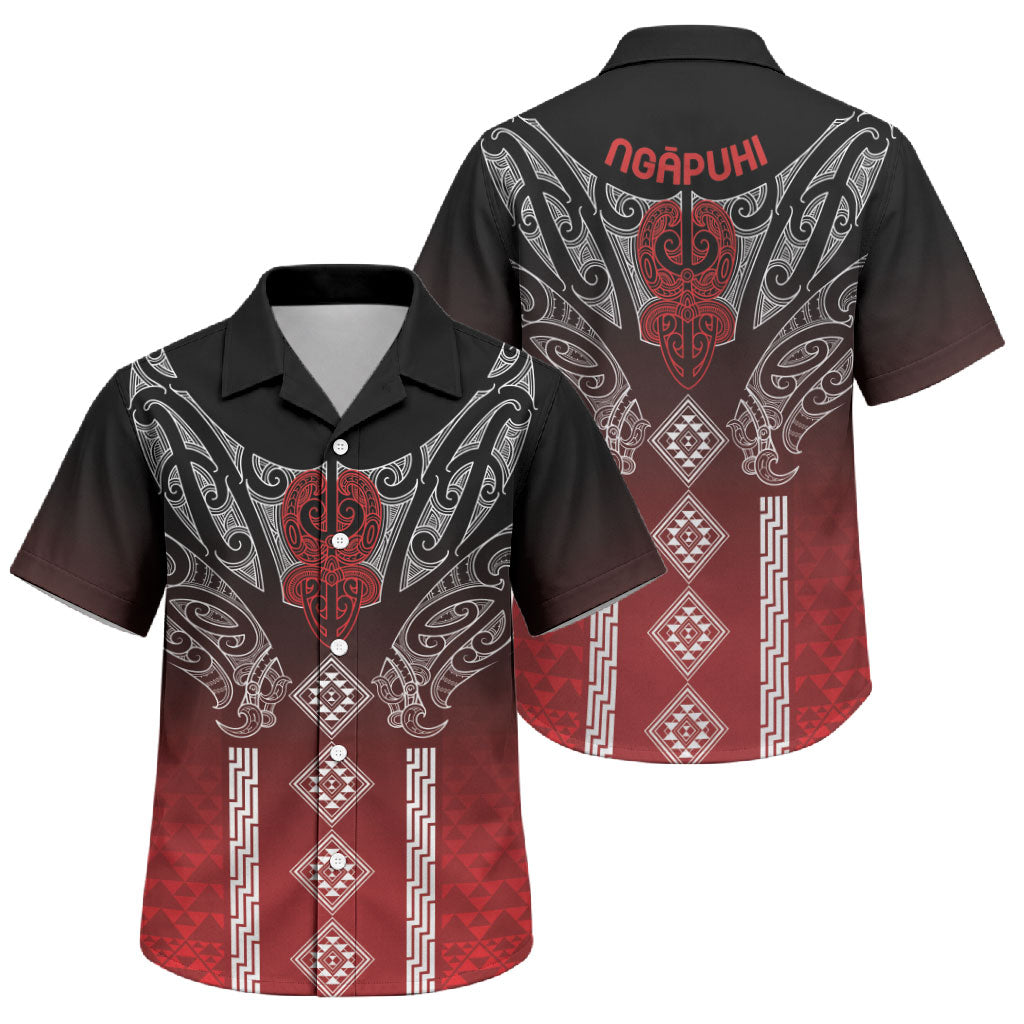 Aotearoa Maori Iwi Heritage Family Matching Short Sleeve Bodycon Dress and Hawaiian Shirt Ngapuhi Kokowai LT7 Son's Shirt Red - Polynesian Pride