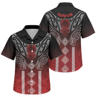 Aotearoa Maori Iwi Heritage Family Matching Short Sleeve Bodycon Dress and Hawaiian Shirt Ngapuhi Kokowai LT7 Son's Shirt Red - Polynesian Pride