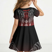 Aotearoa Maori Iwi Heritage Kid Short Sleeve Dress Ngapuhi Kokowai LT7 - Polynesian Pride