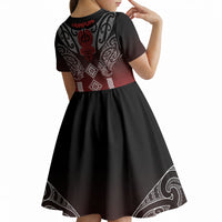 Aotearoa Maori Iwi Heritage Kid Short Sleeve Dress Ngapuhi Kokowai LT7 - Polynesian Pride