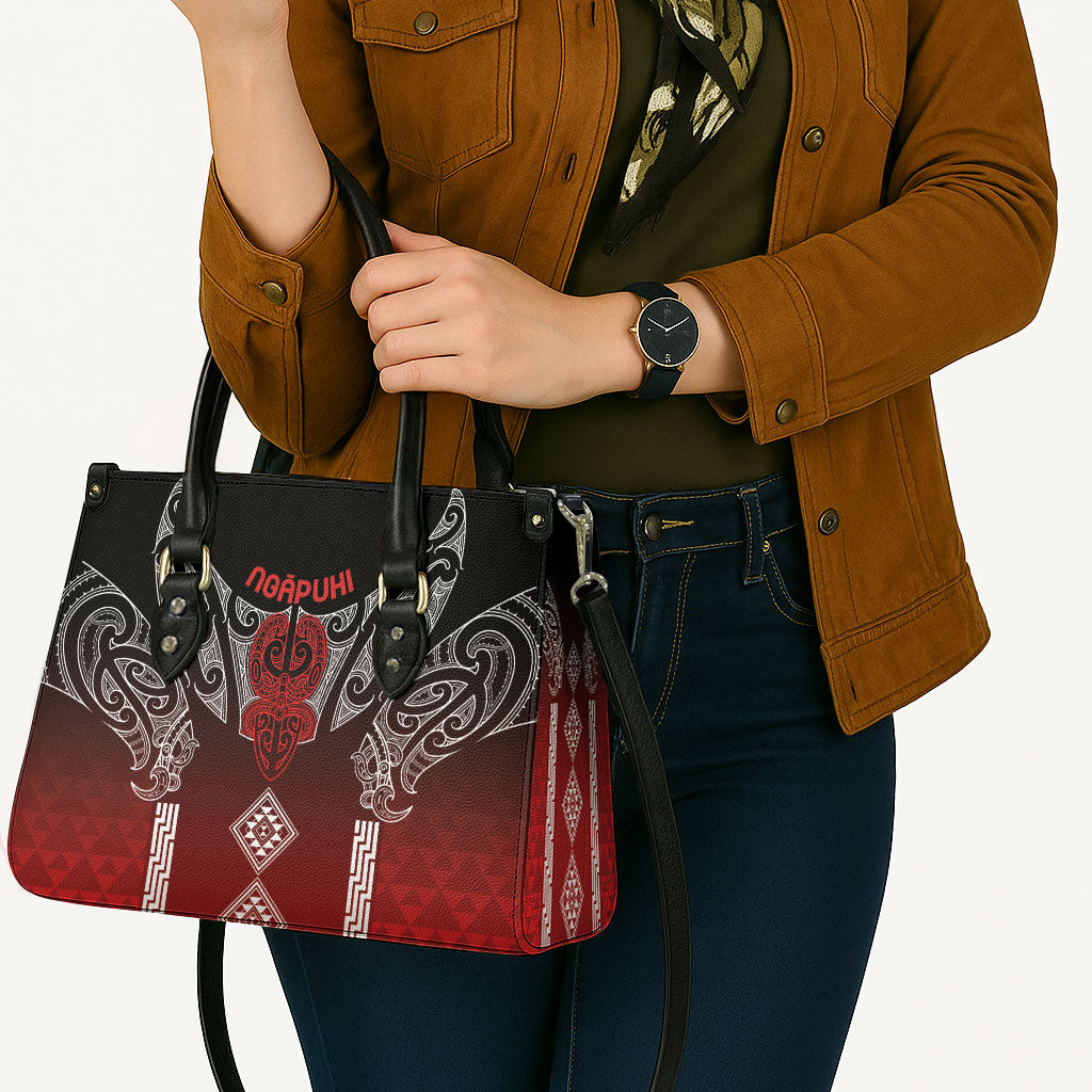 Aotearoa Maori Iwi Heritage Leather Bag Ngapuhi Kokowai LT7 - Polynesian Pride