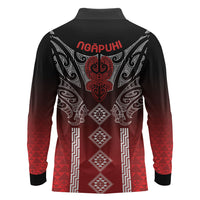 Aotearoa Maori Iwi Heritage Long Sleeve Polo Shirt Ngapuhi Kokowai LT7 - Polynesian Pride
