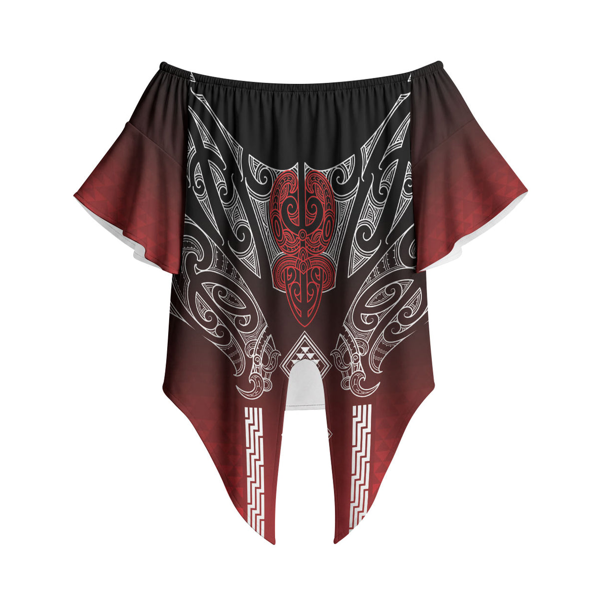 Aotearoa Maori Iwi Heritage Off Shoulder Wrap Waist Top Ngapuhi Kokowai LT7 - Polynesian Pride