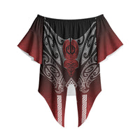 Aotearoa Maori Iwi Heritage Off Shoulder Wrap Waist Top Ngapuhi Kokowai LT7 - Polynesian Pride
