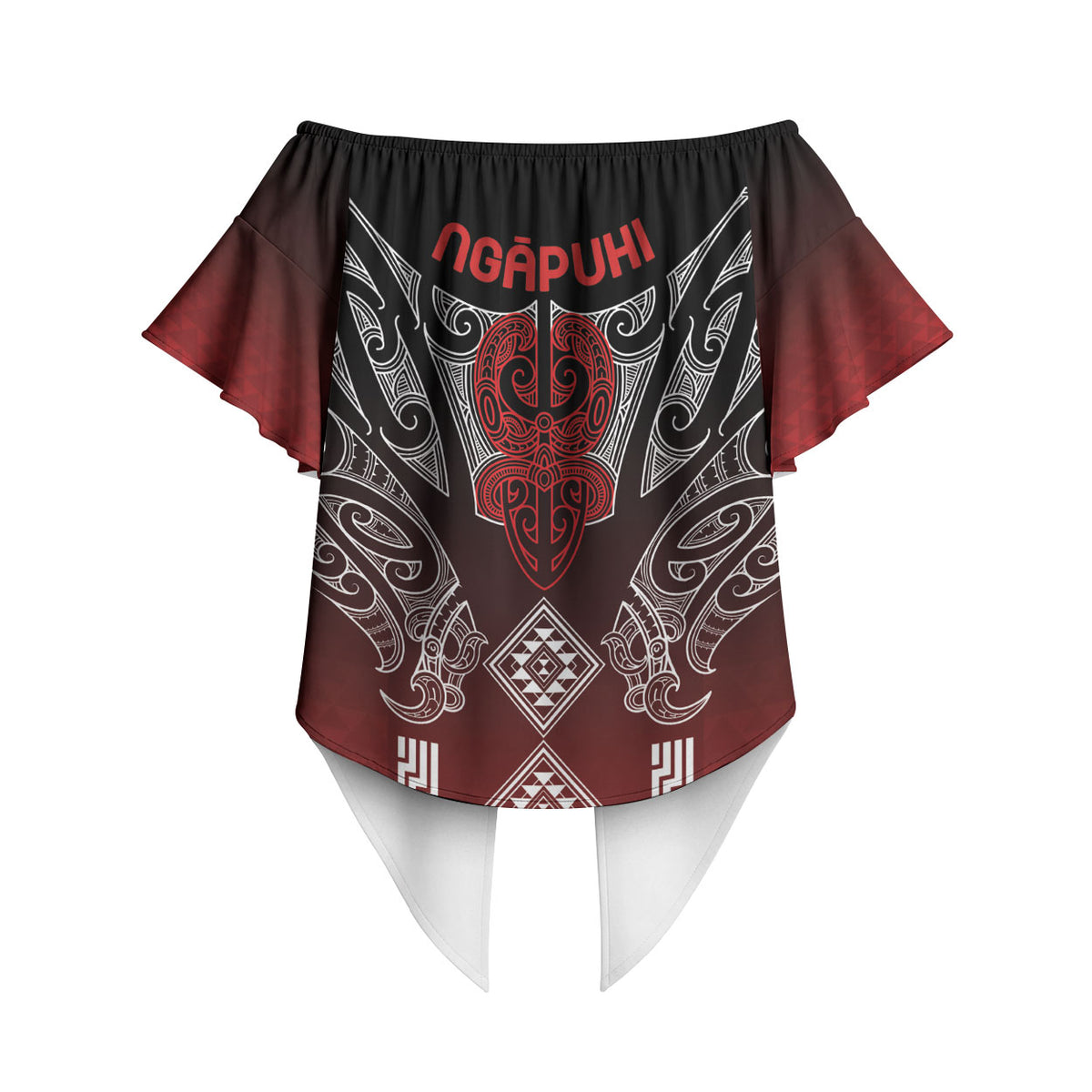 Aotearoa Maori Iwi Heritage Off Shoulder Wrap Waist Top Ngapuhi Kokowai LT7 - Polynesian Pride
