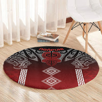 Aotearoa Maori Iwi Heritage Round Carpet Ngapuhi Kokowai LT7 - Polynesian Pride