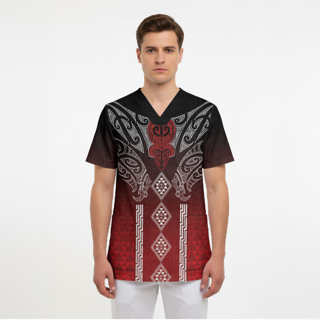 Aotearoa Maori Iwi Heritage Scrub Top Ngapuhi Kokowai LT7 - Polynesian Pride
