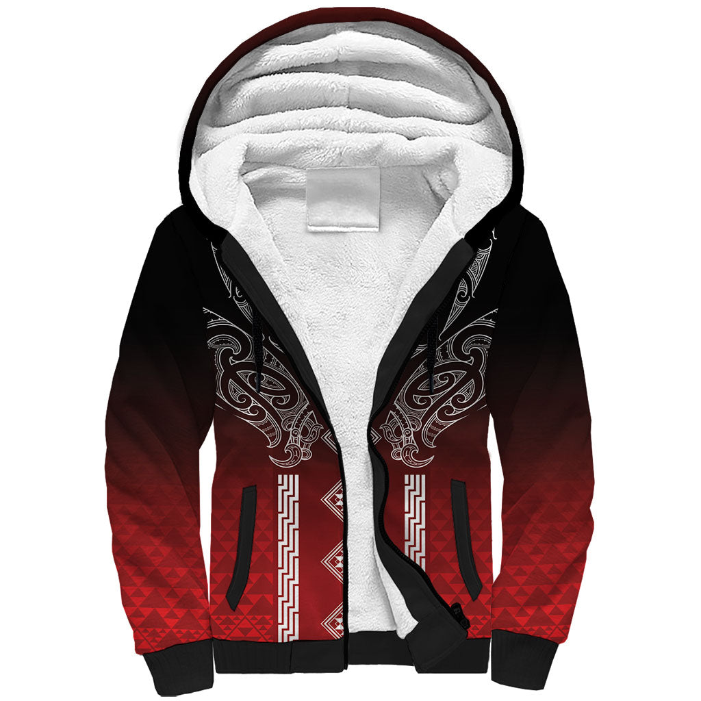 Aotearoa Maori Iwi Heritage Sherpa Hoodie Ngapuhi Kokowai LT7 Unisex Red - Polynesian Pride