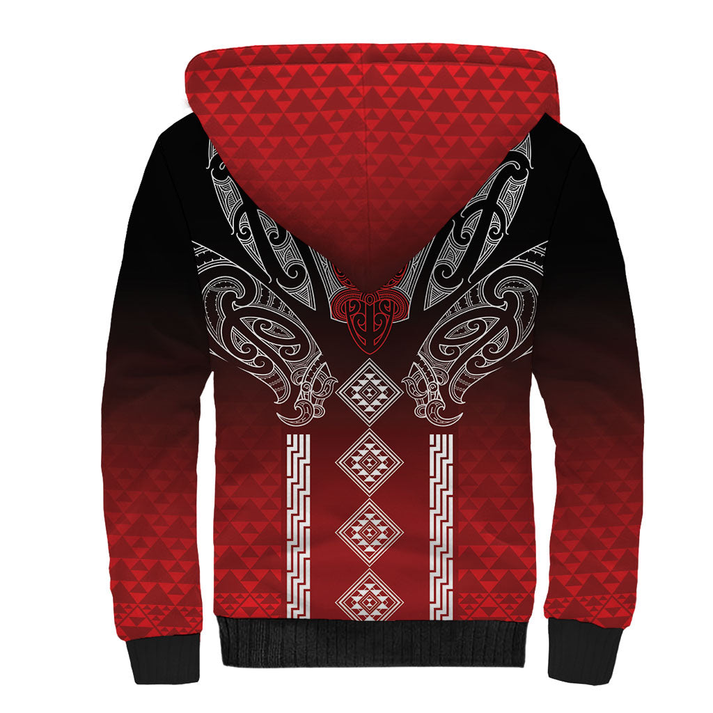 Aotearoa Maori Iwi Heritage Sherpa Hoodie Ngapuhi Kokowai LT7 - Polynesian Pride