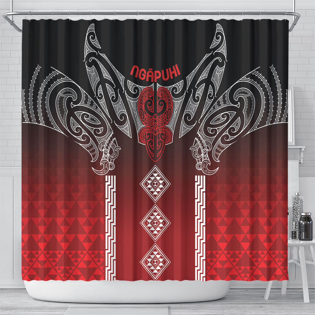 Aotearoa Maori Iwi Heritage Shower Curtain Ngapuhi Kokowai LT7 - Polynesian Pride